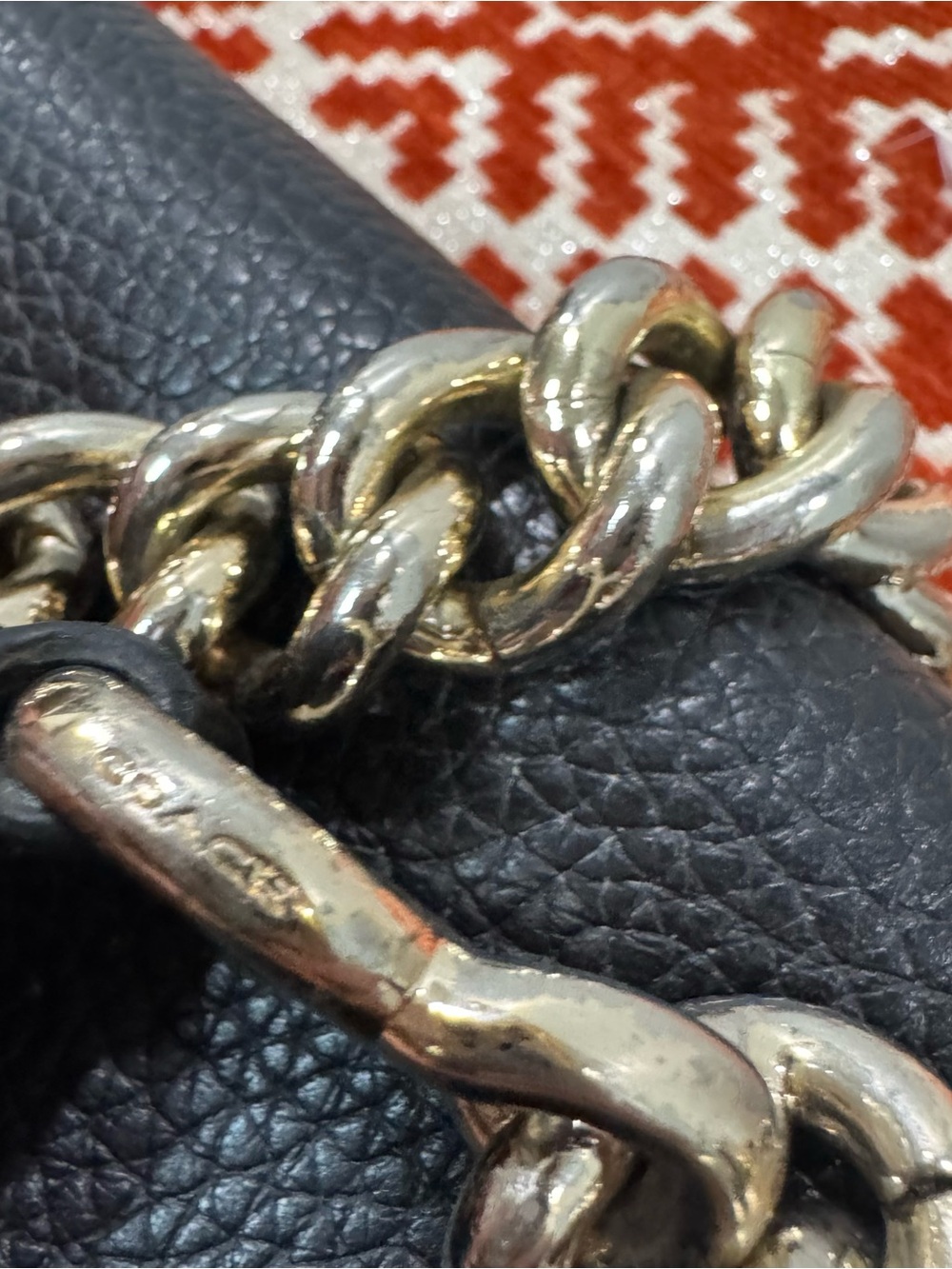 Coach Black Leather Chain Shoulder Bag Crossbody - Picture 6 of 13
